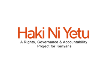 Haki Ni Yetu Logo with the text "A Rights, Governance and Accountability Project for Kenyans"