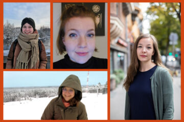 Collage with four pictures of the new staff members